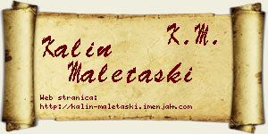 Kalin Maletaški vizit kartica
